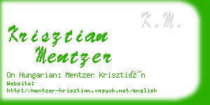 krisztian mentzer business card